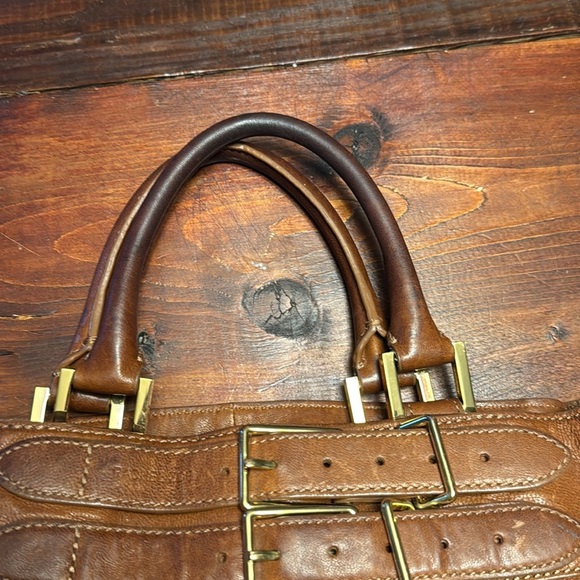 Rachel Zoe Brown Leather Satchel Tote Bag with Detachable Crossbody Strap - Picture 4 of 12